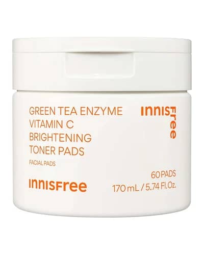 INNISFREE Green Tea Enzyme Vitamin C Brightening Toner Pads - 60 pads