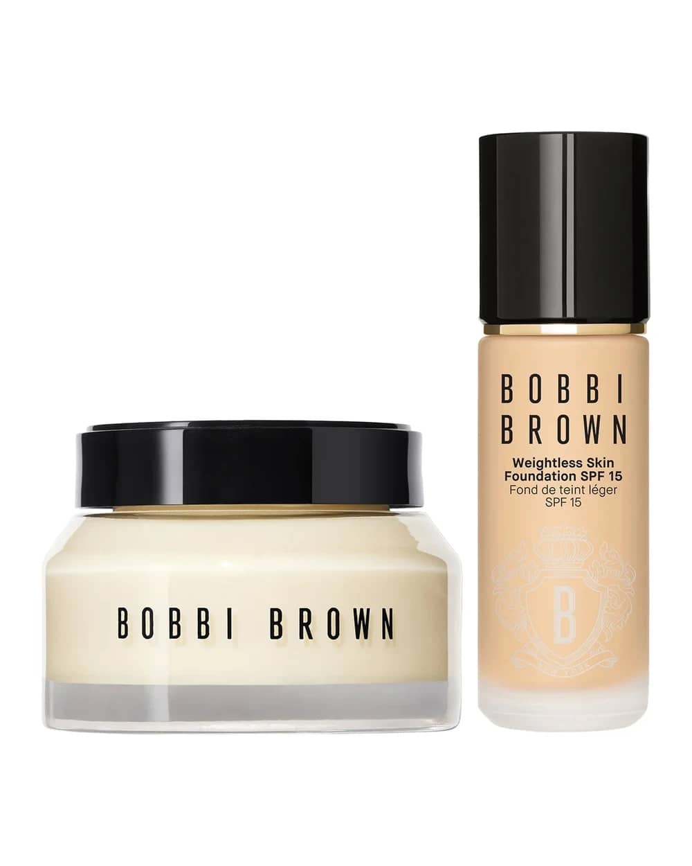 Bobbi Brown Hydrating Duo: Vitamin Enriched Face Base+ & Weightless Skin Foundation Bundle (Various Shades)