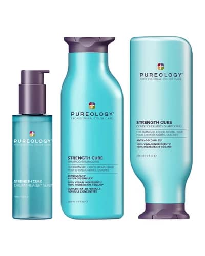 Pureology Strength Cure Shampoo & Conditioner 266ml With Strength Cure Serum 100ml