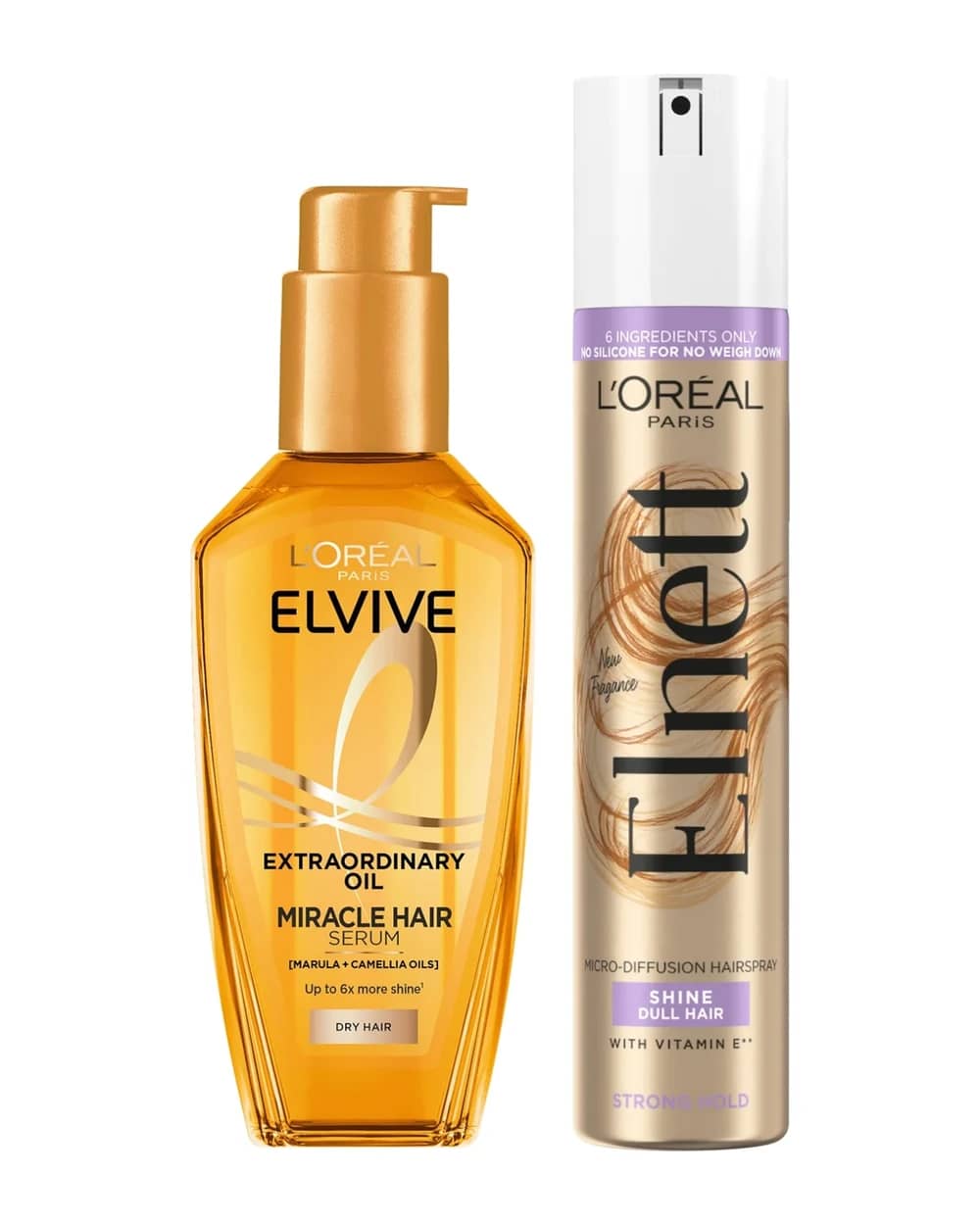 L'Oréal Paris Elvive Extraordinary Oil and Elnett Styling Bundle
