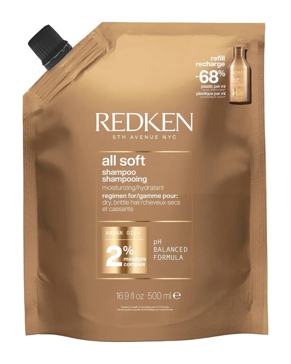 Redken All Soft Shampoo Refill Pouch 500ml