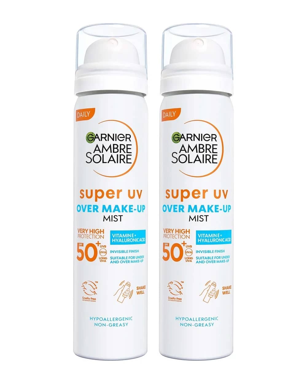 Garnier Ambre Solaire Over Makeup Super UV Protection Mist SPF50+ 75ml Duo