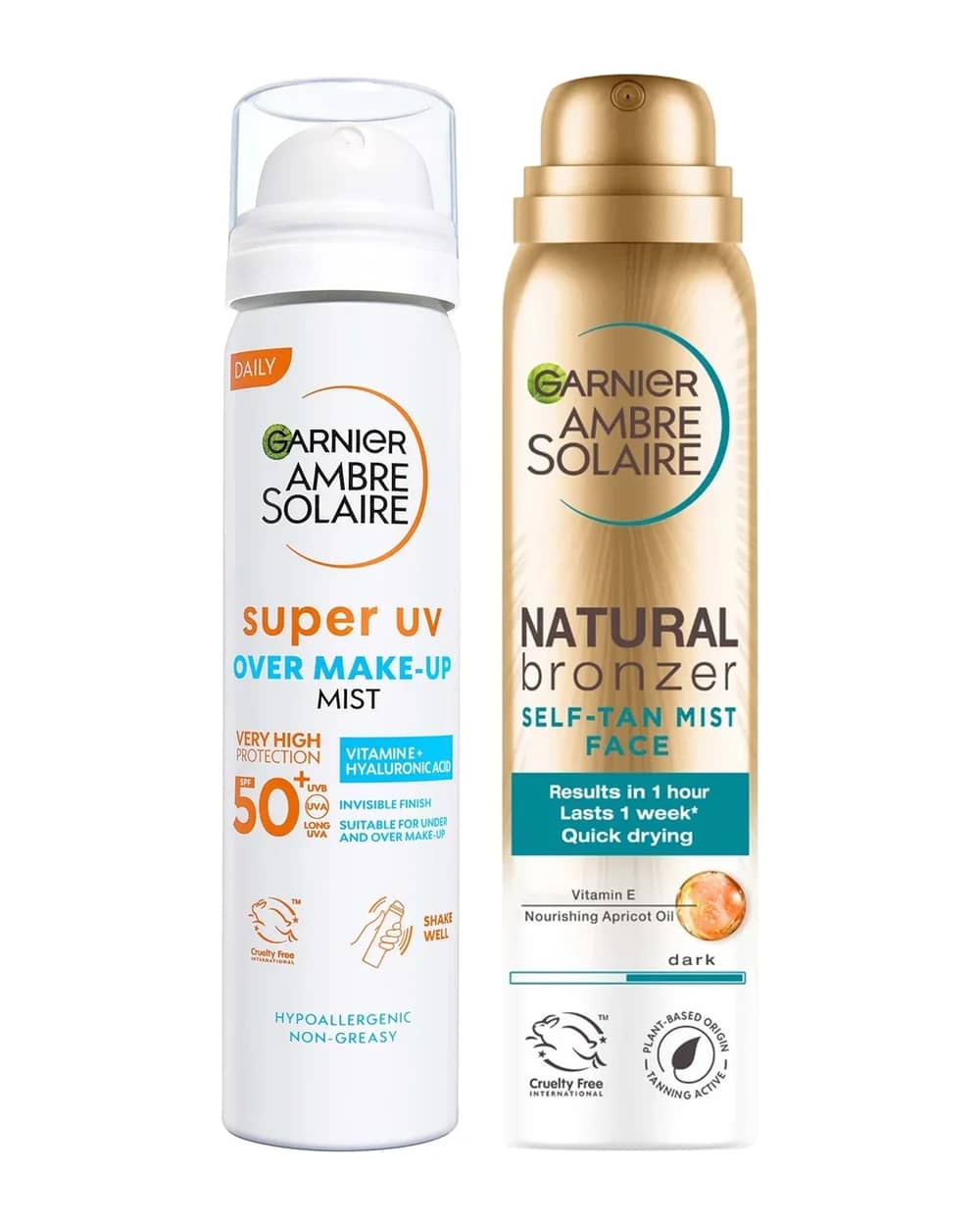 Garnier Ambre Solaire Face SPF50+ Mist and Self Tan Mist 75ml