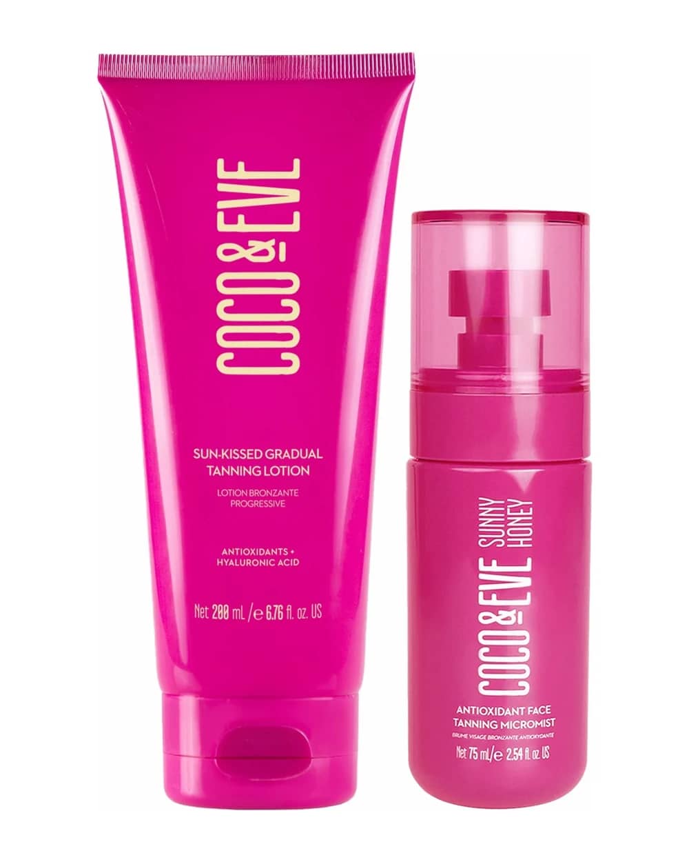 Coco & Eve Face Tanning Micromist and Sun-Kissed Gradual Tanning Lotion Bundle