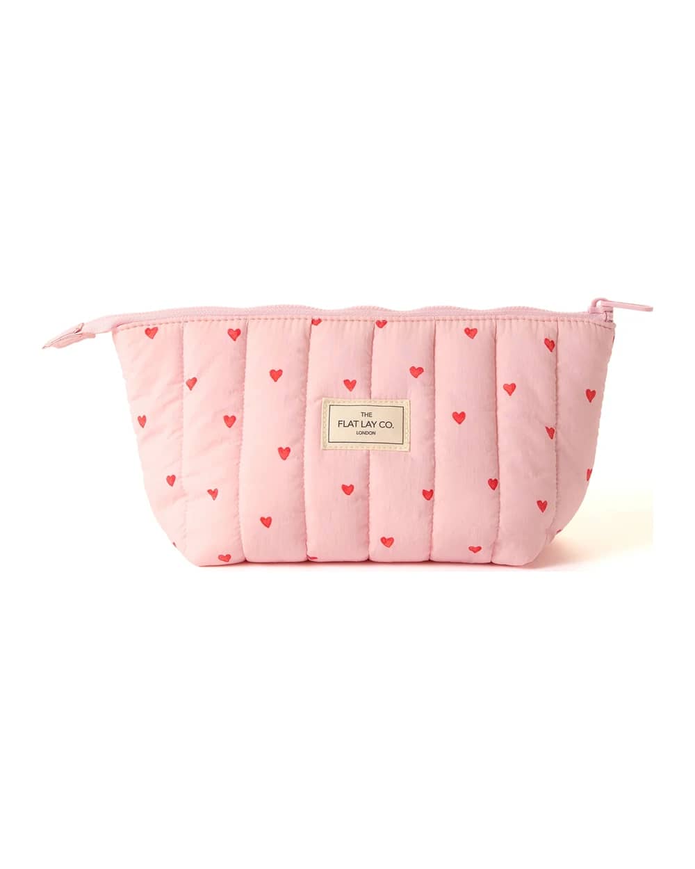 The Flat Lay Co. Marshmallow Essential Makeup Pouch - Sweet Pink Hearts