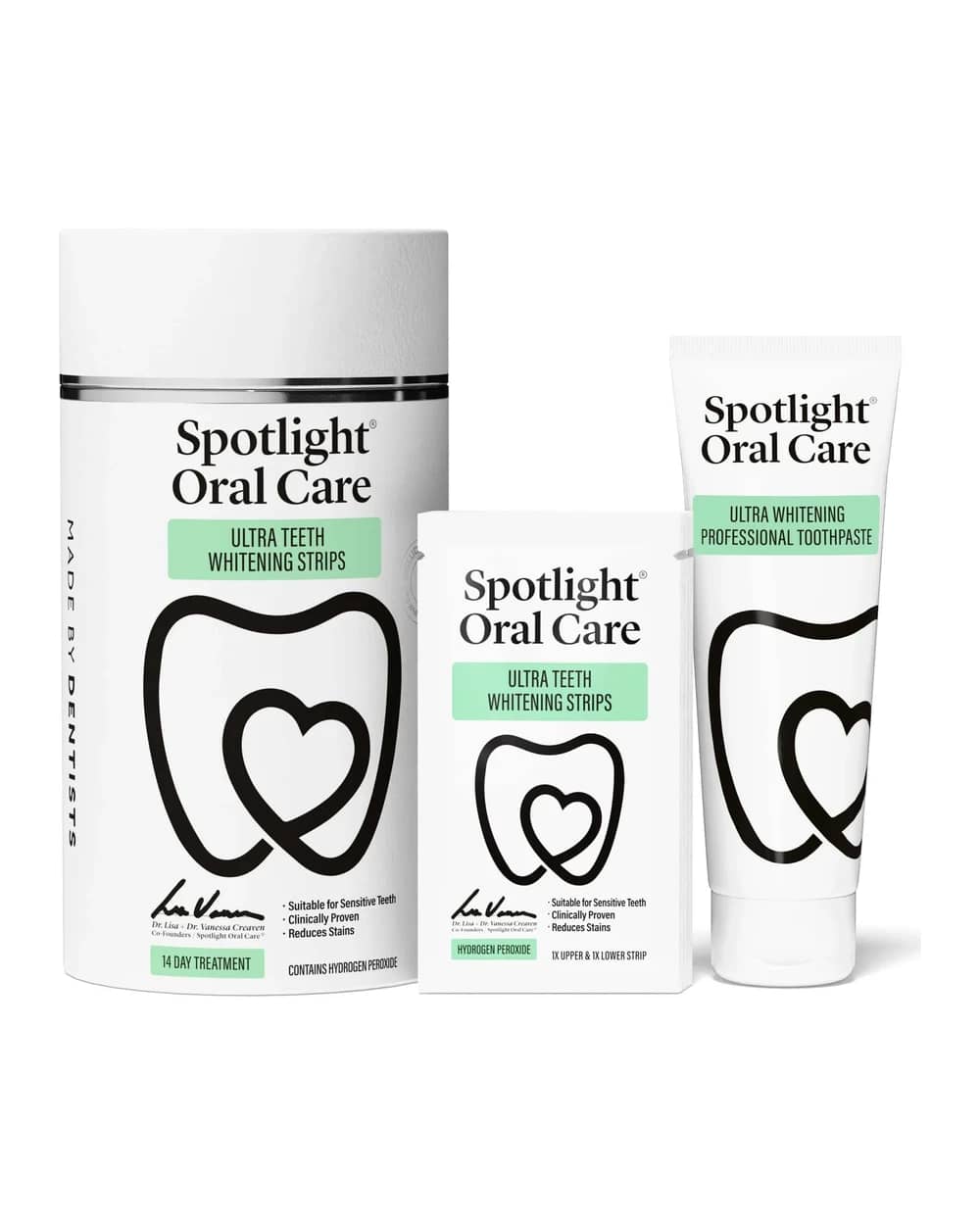 Spotlight Oral Care 14 Day Ultra Teeth Whitening Strips & Ultra Whitening Toothpaste Kit