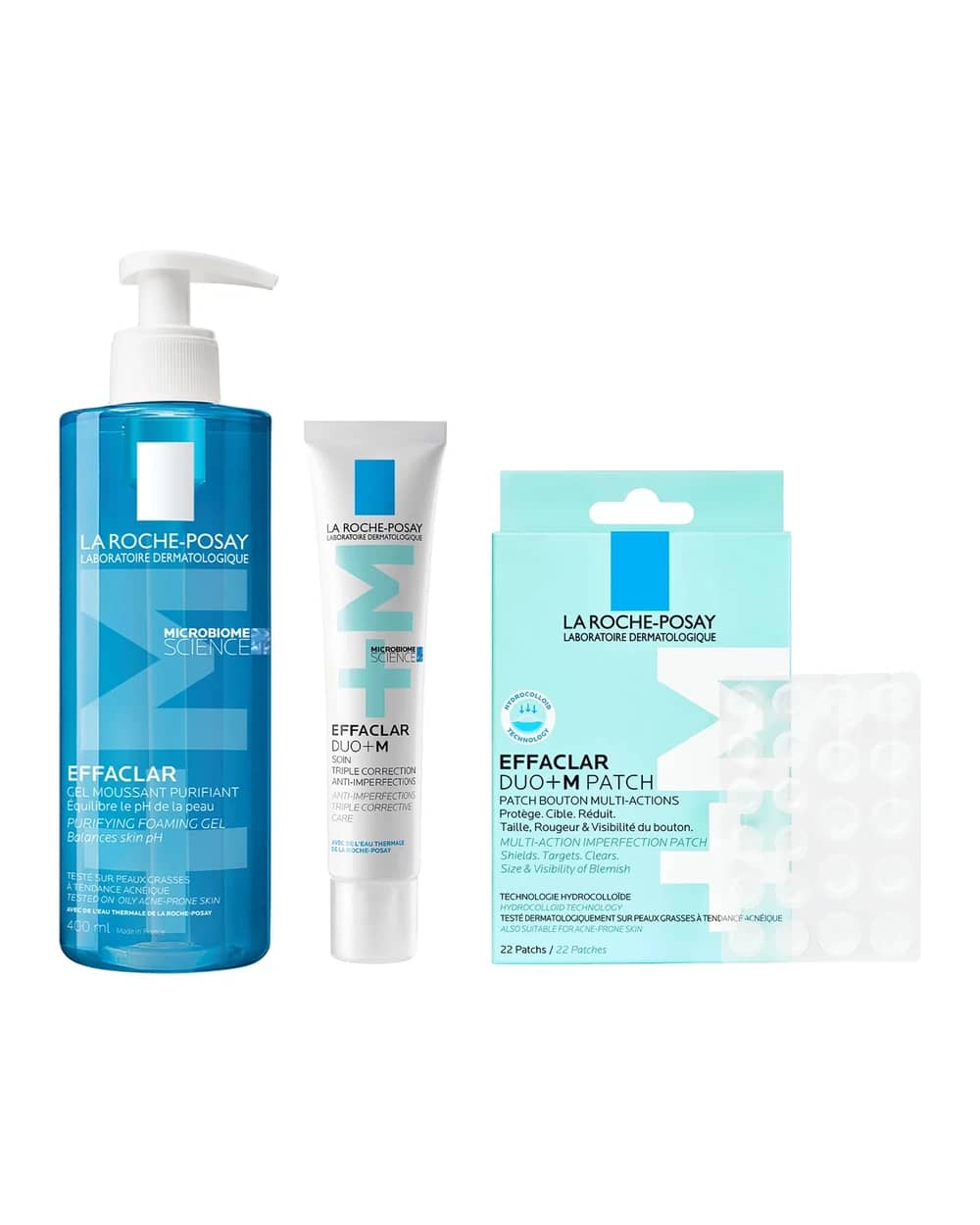La Roche Posay Anti-Blemish Evening Routine Effaclar Cleanser, Treatment & Patches