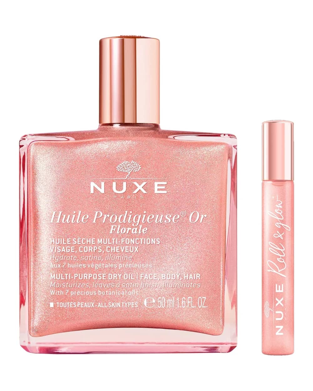 NUXE Huile Prodigieuse Shimmering Florale Multi Purpose Dry Oil 50ml & Roll On