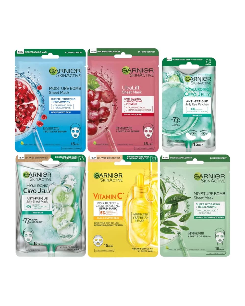 Garnier SkinActive Face Sheet Mask Party (6 Masks)