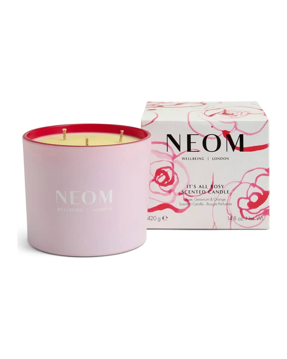 NEOM It’s All Rosy 3 Wick Candle 420g