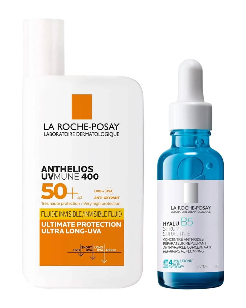 La Roche-Posay Daily Replump and Protect Set: Hyalu B5 Hyaluronic Acid Serum + SPF50+