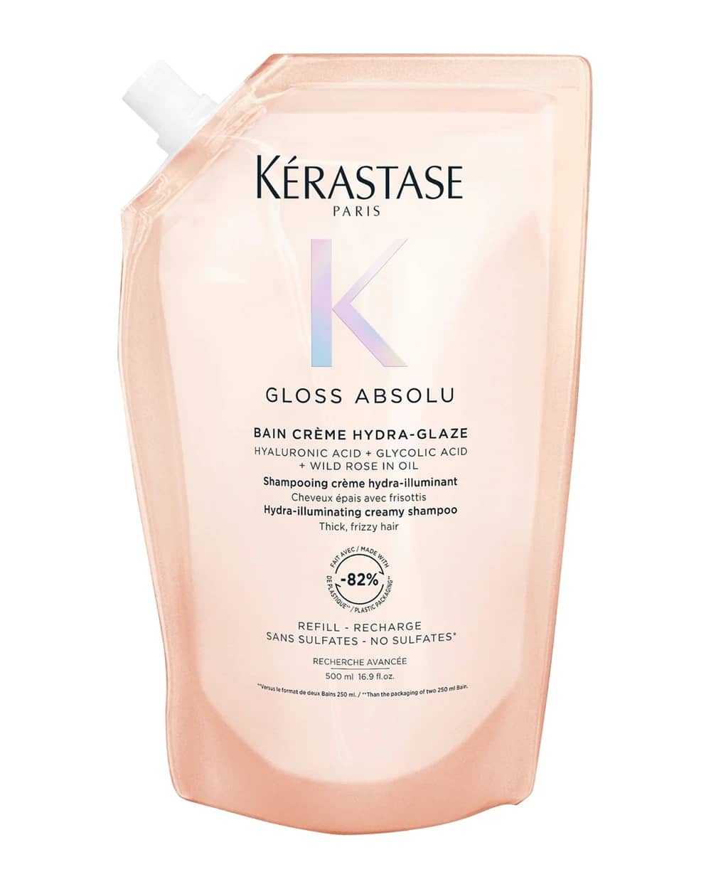Kérastase Gloss Absolu Bain Crème Hydra-Glaze Shampoo For Thick Frizzy Hair 500ml Refill
