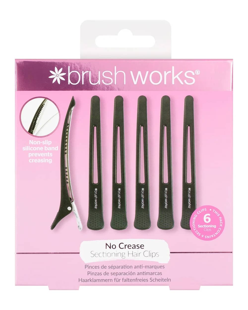 Brushworks No Crease Sectioning Hair Clips (Pack of 6)