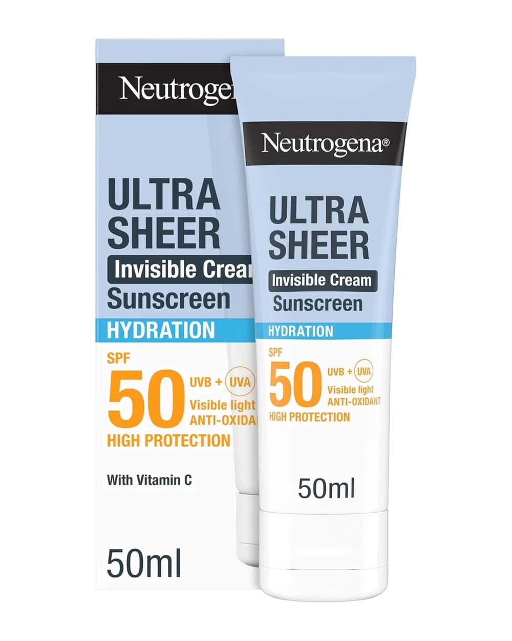 Neutrogena Ultra Sheer Invisible Cream Sunscreen Hydration SPF50