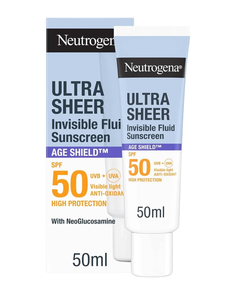 Neutrogena Ultra Sheer Invisible Fluid Sunscreen Age Shield SPF50