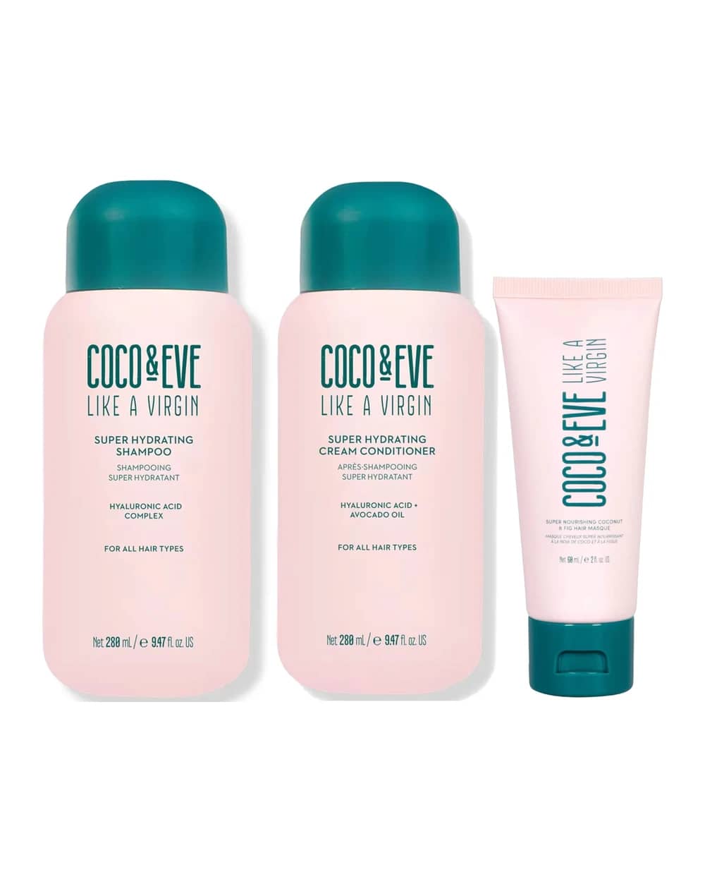 Super Hydrating Shampoo, Conditioner and Mask Trio Routine