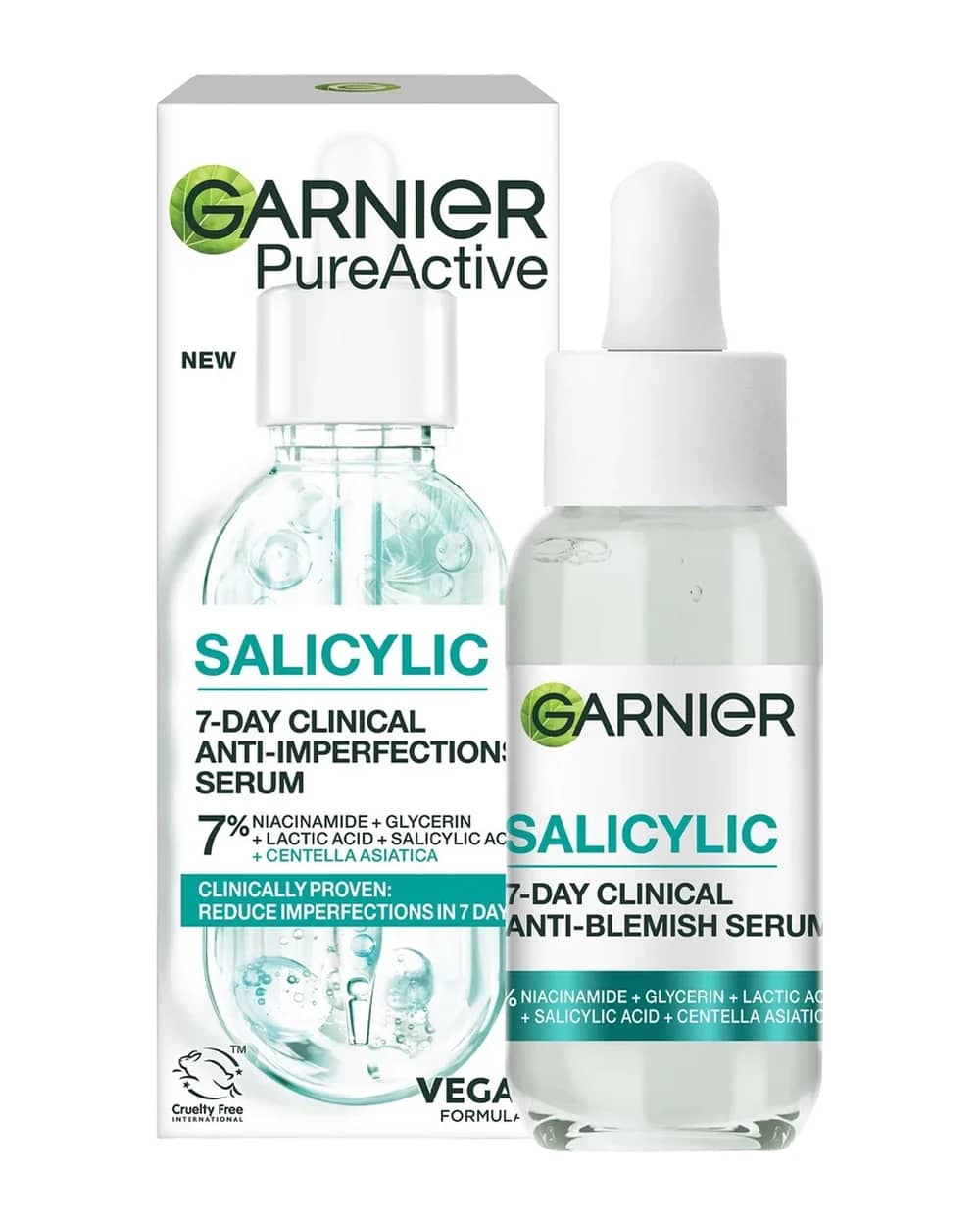 Garnier Pure Active Salicylic 7-Day Clinical Anti-Blemish Serum, Reduces Blemishes 30ml