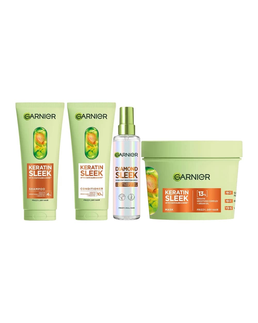Garnier Keratin Sleek 4-Step Shine Bundle