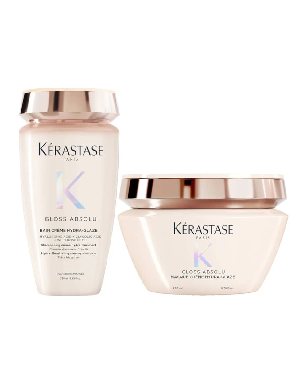 Kérastase Gloss Absolu Bain Crème Hydra-Glaze Shampoo and Mask For Thick Frizzy Hair