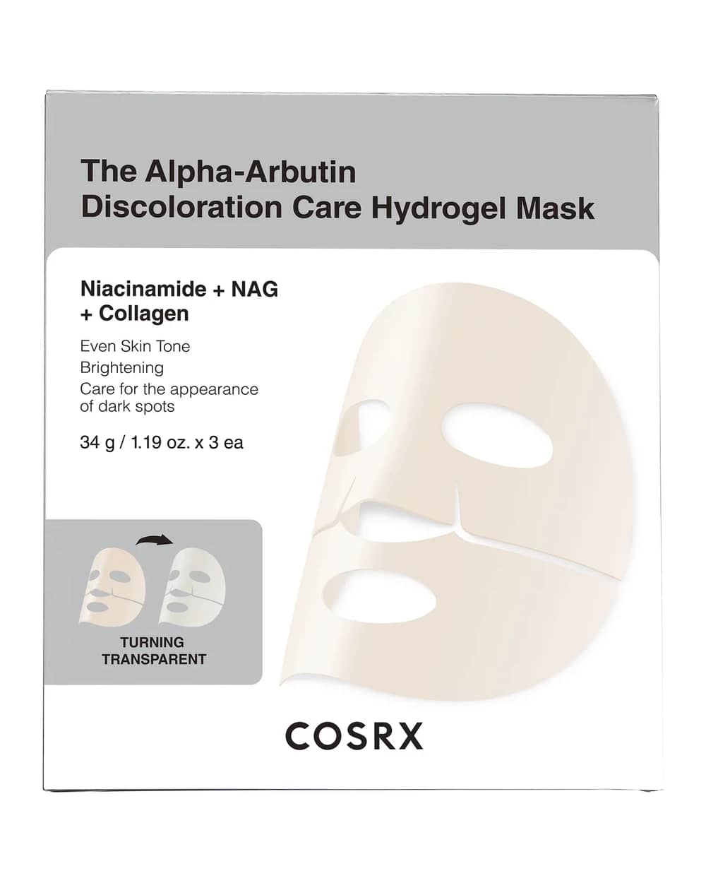 COSRX The Alpha-Arbutin Discoloration Care Hydrogel Mask 3EA