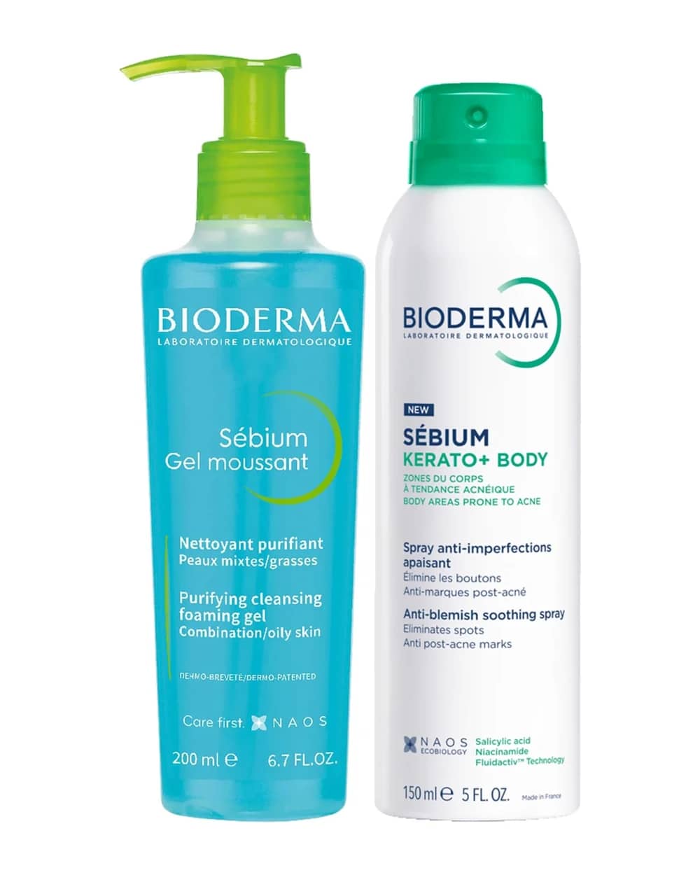 Bioderma Sebium Anti-Blemish, Marks and Redness Body Duo for acne prone skin