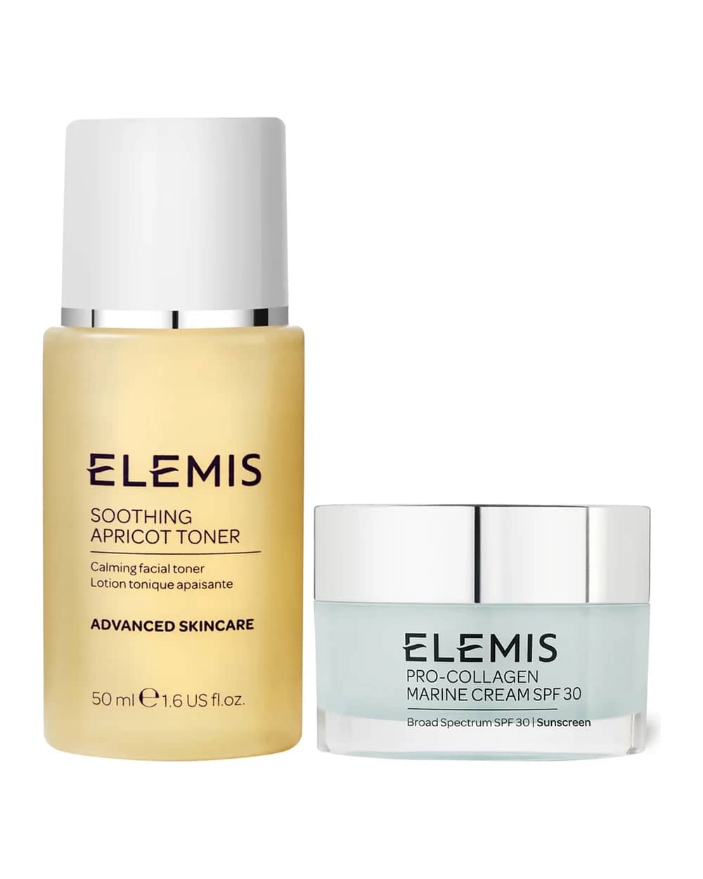 Elemis Pro Collagen Marine Cream SPF30 30ml and Soothing Apricot Toner 50ml Duo