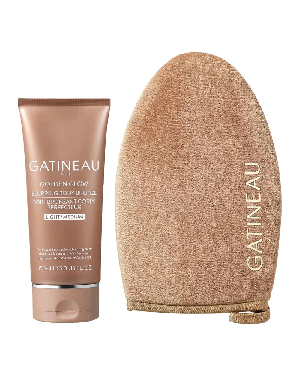 Gatineau Golden Glow Blurring Body Bronze Light Medium & Luxury Tanning Mitt Duo