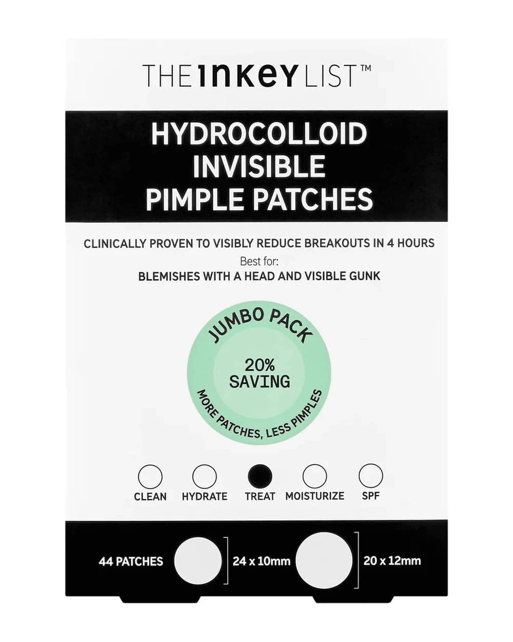 The INKEY List Hydrocolloid Invisible Pimple Patches Supersize 44 units