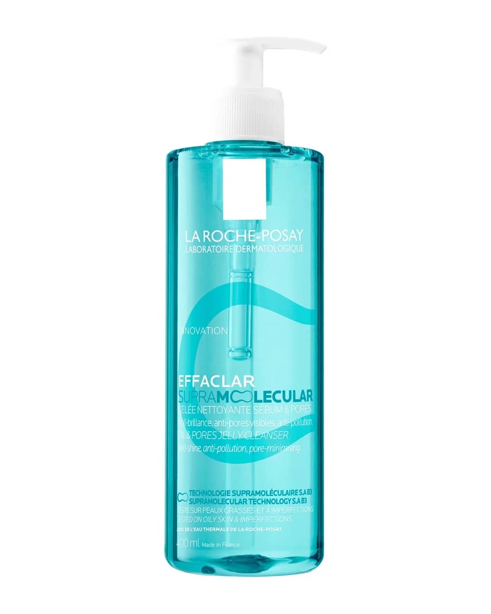 La Roche-Posay Effaclar Supramolecular Face Jelly Cleanser for Oily Skin & Visible Pores with Salicylic Acid & Niacinamide 400ml
