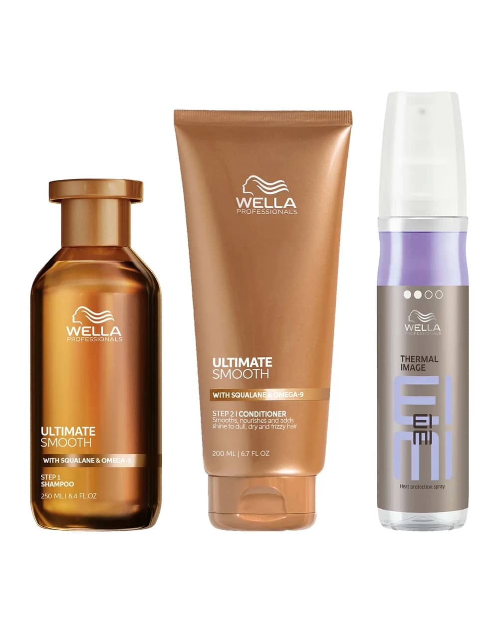 Ultimate Smooth Shampoo, Conditioner and EIMI Thermal Image Heat Protection Spray