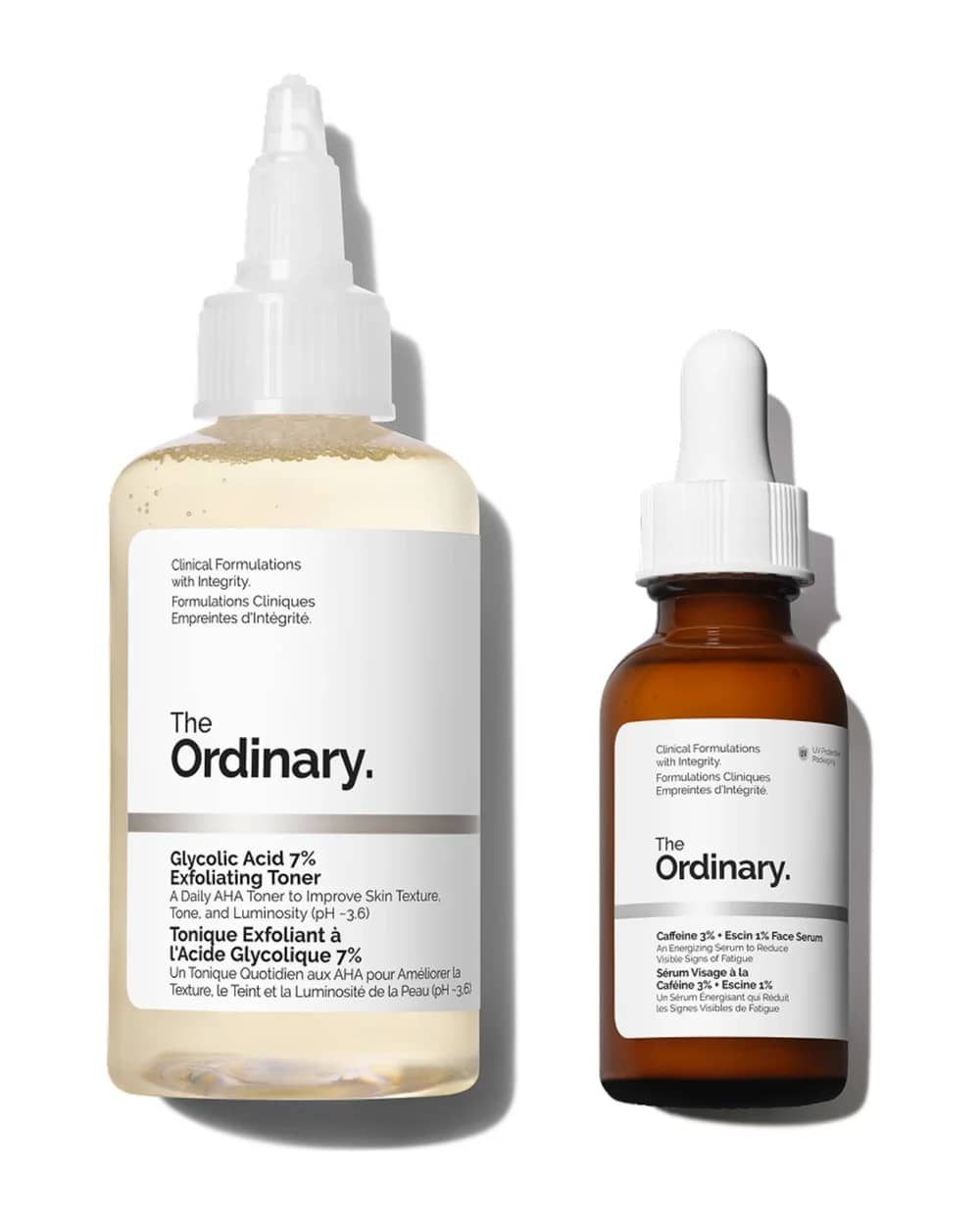 The Ordinary Glycolic Acid Toner & Caffeine Serum Radiant Skin Duo