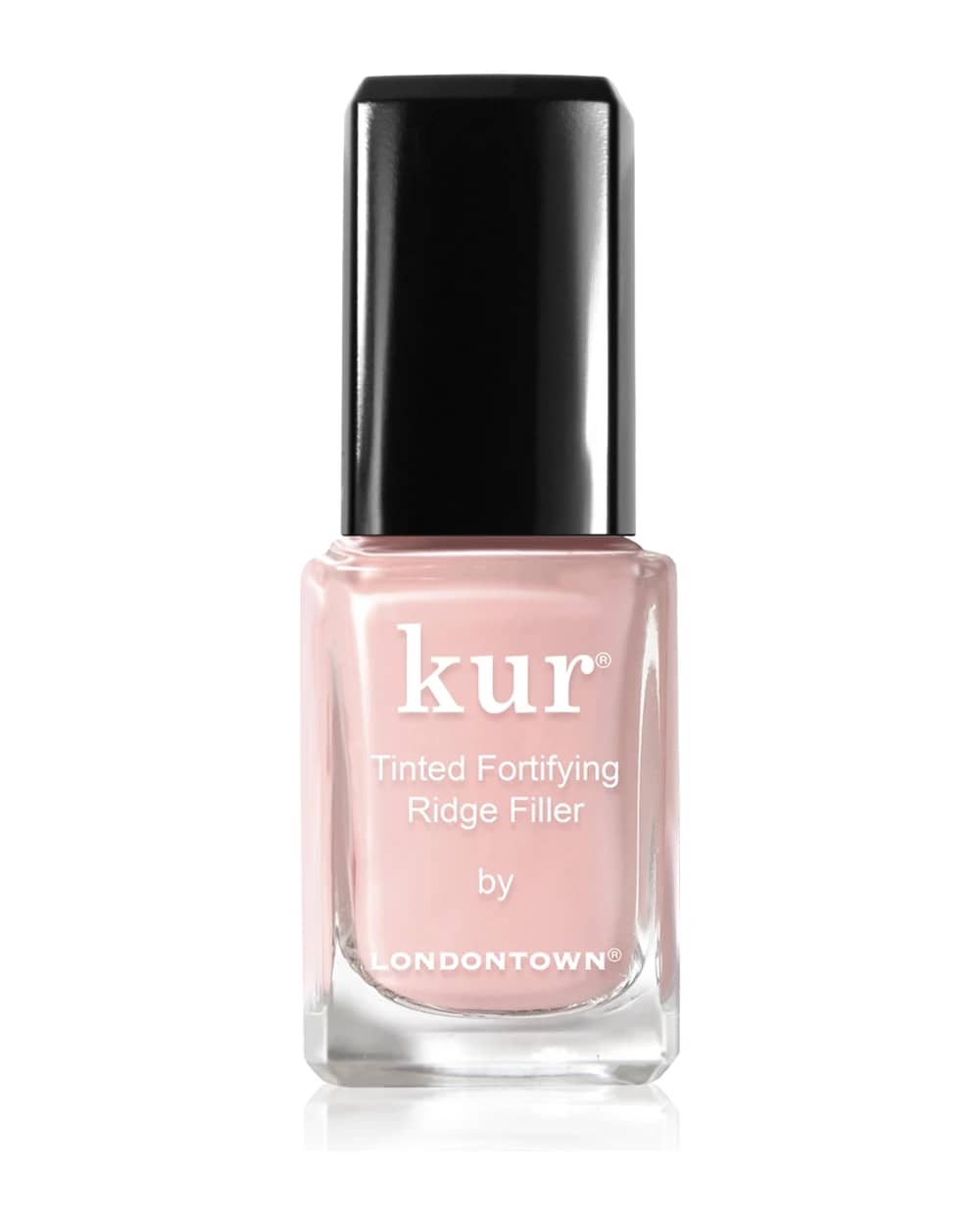 LONDONTOWN Kur Tinted Fortifying Ridge Filler base coat lisciante per unghie secche e fragili