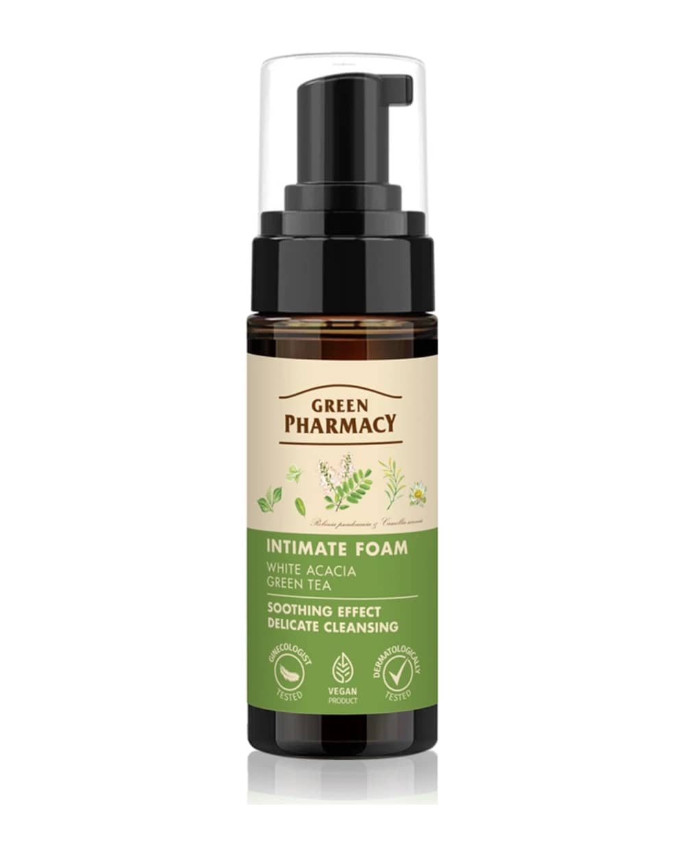 Green Pharmacy Acaccia & Tea schiuma per l’igiene intima