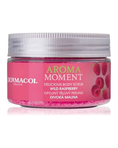Dermacol Aroma Moment Wild Raspberry scrub corpo allo zucchero con aroma di lamponi