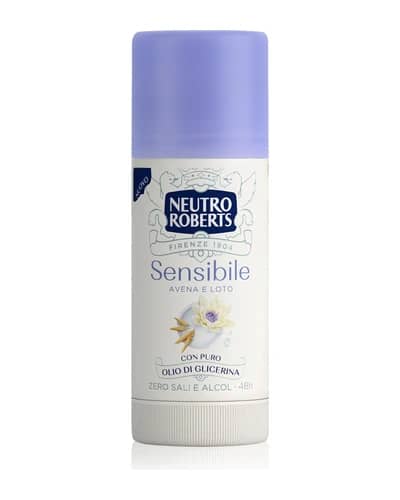 Neutro Roberts Avena e Loto deodorante solido senza sali di alluminio per pelli sensibili