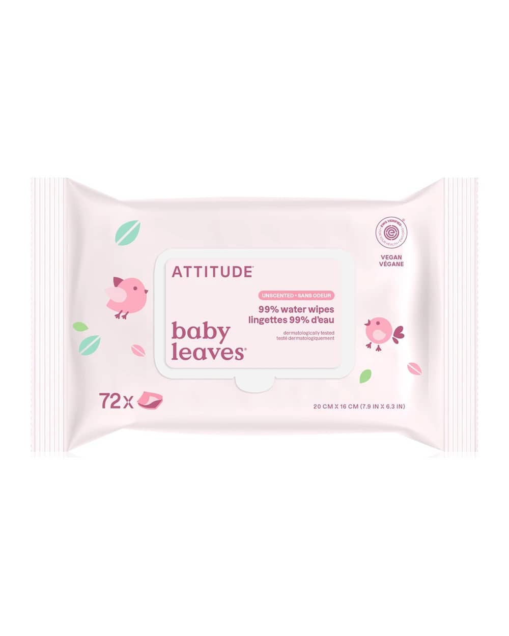 Attitude Baby Leaves Water Wipes salviette umidificate senza profumazione