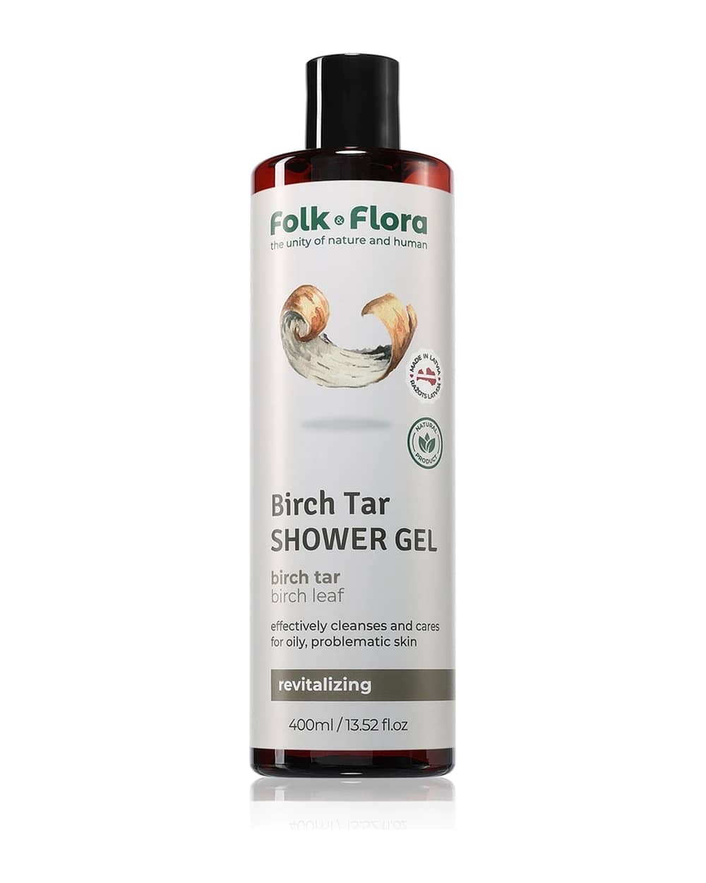 Folk & Flora Birch Tar gel doccia nutriente