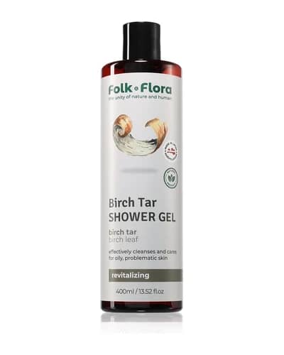Folk & Flora Birch Tar gel doccia nutriente