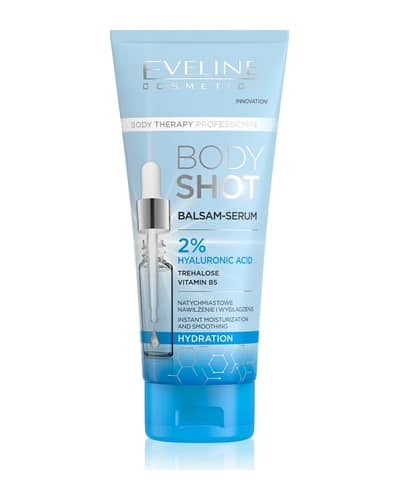 Eveline Cosmetics Body Shot 2% Hyaluronic Acid balsamo di idratazione profonda per pelli secche