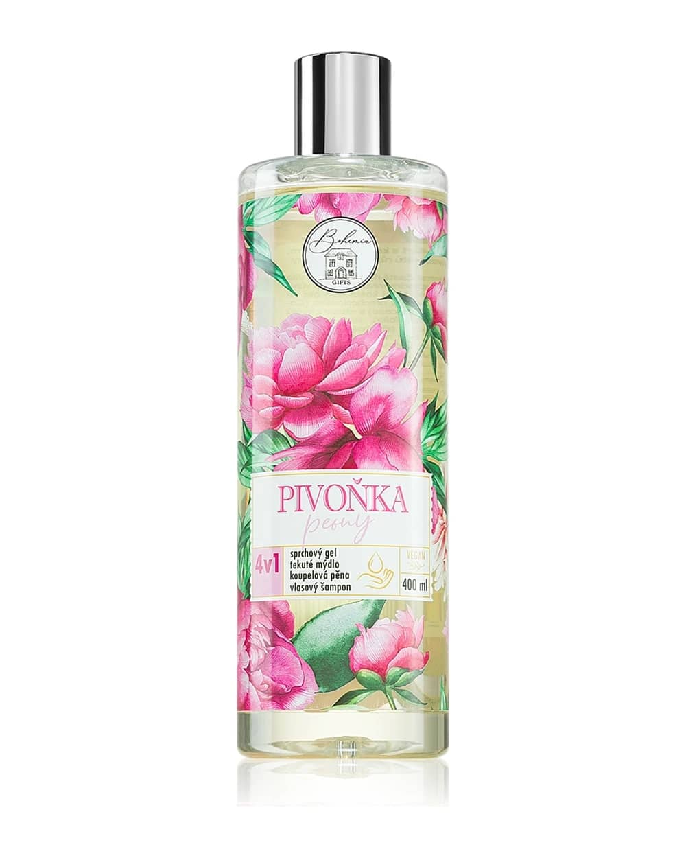 Bohemia Gifts & Cosmetics Flower Line Peony gel detergente per corpo e capelli