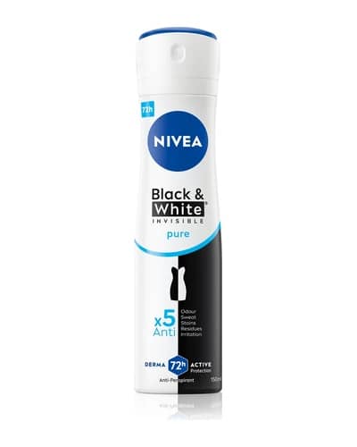 NIVEA Invisible Black & White Pure deodorante antitraspirante contro macchie bianche e gialle