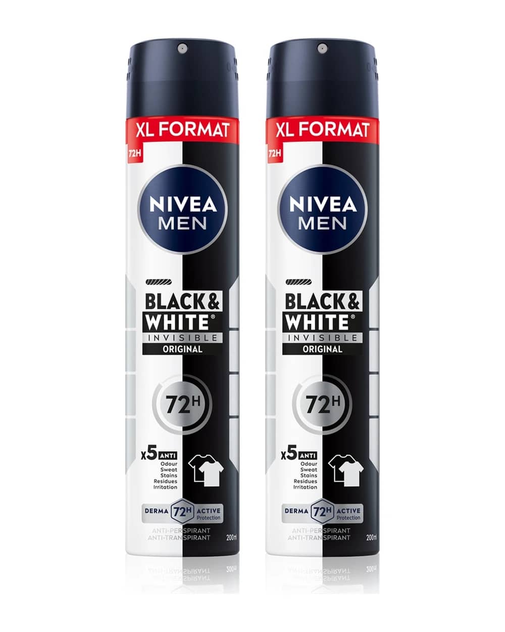 NIVEA MEN Black & White Invisible Original antitraspirante spray confezione conveniente