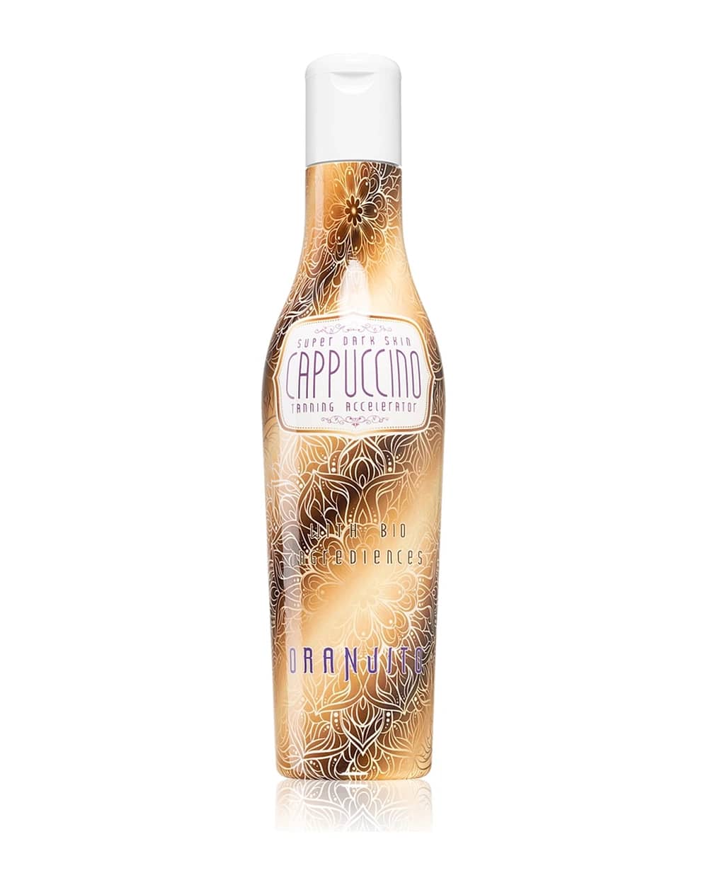 Oranjito Super Dark Skin Cappuccino latte abbronzante per solarium con biocomponente e acceleratore dell'abbronzatura