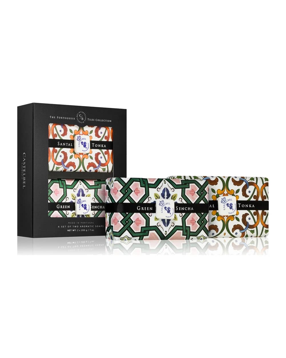 Castelbel Tile Santal Tonka + Green Sencha sapone solido confezione regalo