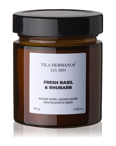 Vila Hermanos Apothecary Fresh Basil & Rhubarb candela profumata