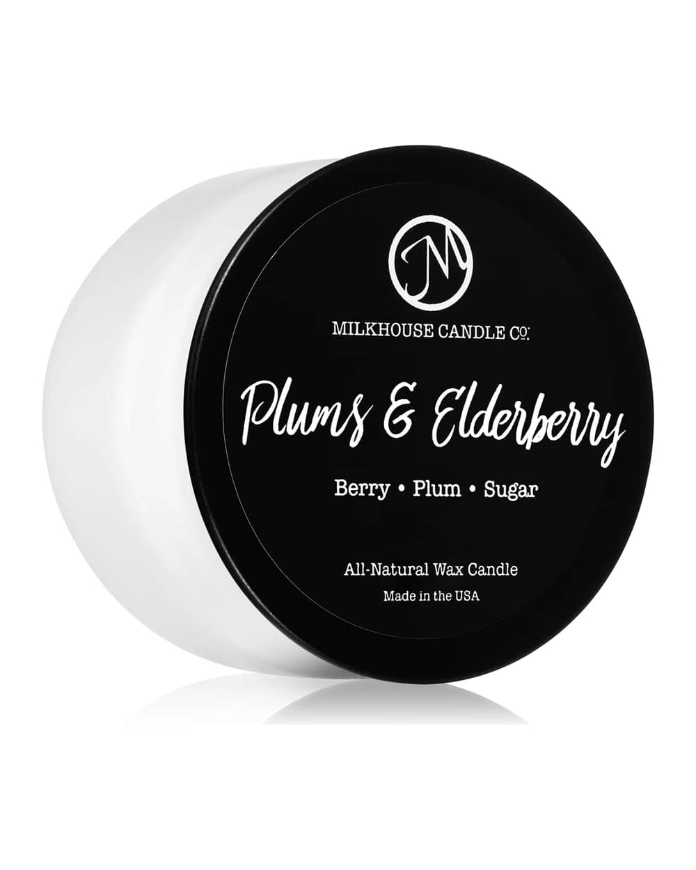 Milkhouse Candle Co. Creamery Plums & Elderberry candela profumata Treveler Tin