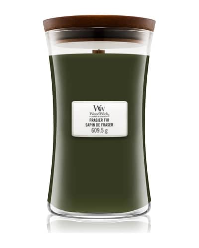 Woodwick Frasier Fir candela profumata con stoppino in legno