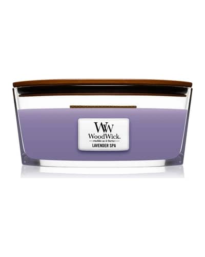 Woodwick Lavender Spa candela profumata con stoppino in legno (hearthwick)