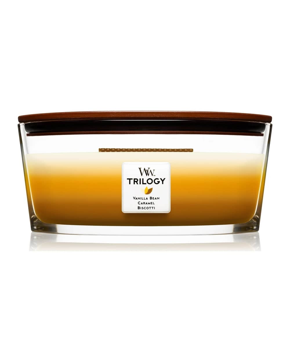 Woodwick Trilogy Café Sweets candela profumata con stoppino in legno (hearthwick)