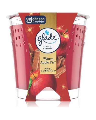 GLADE Warm Apple Pie candela profumata